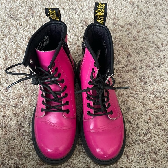Doc Martens Delaney Pink Patent Leather Boots US 1 ( Little Girl) EU32 - Picture 6 of 9